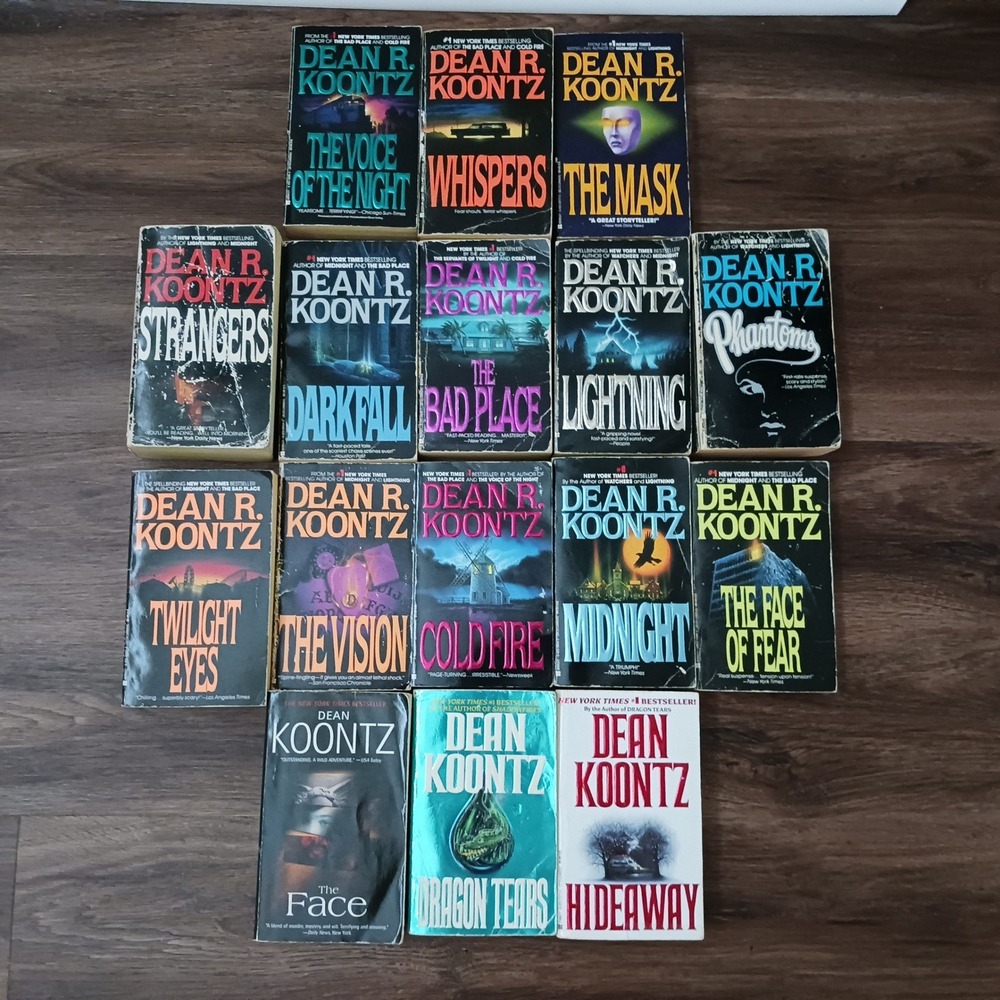 Dean Koontz Vintage Paperback Book Lot 15 Horror Suspense Thriller Novels